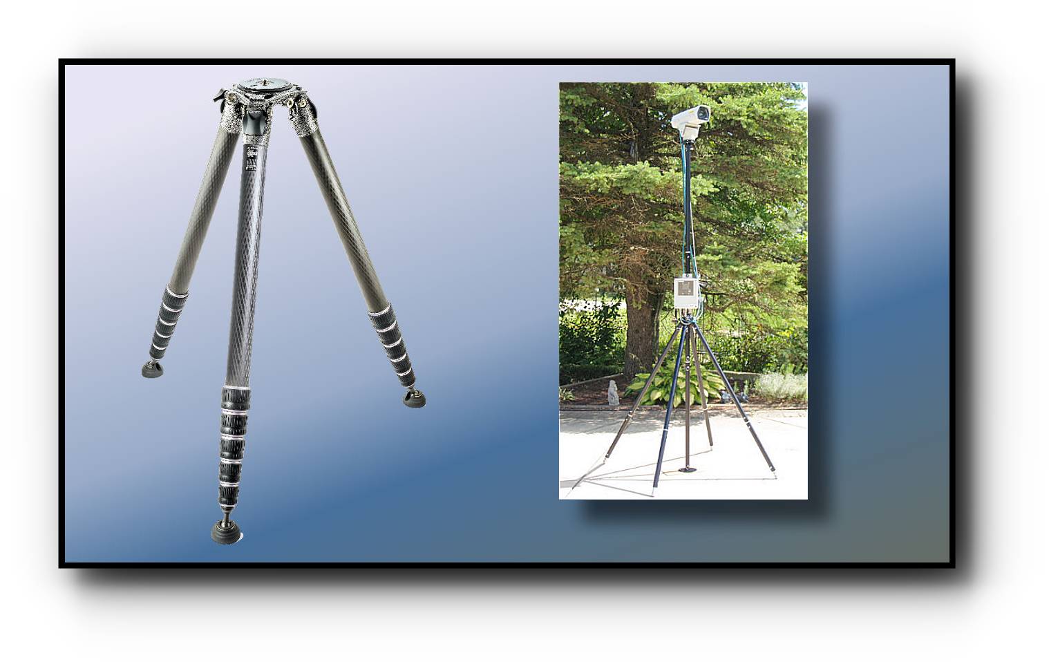 Full line of industrial grade carbon fiber tripods